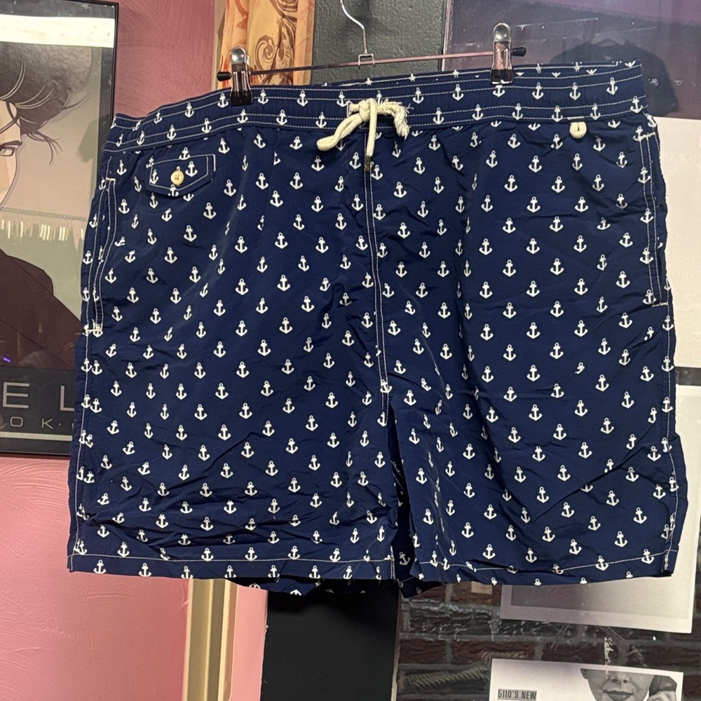 Polo by Ralph Lauren Blue Anchor Swim Shorts